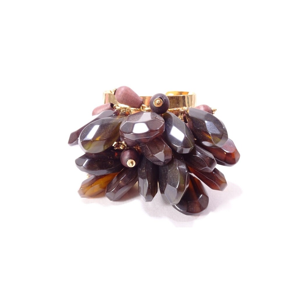Milly Women's Tortoise Teardrop Shiny Gold Wide Cuff Bracelet NWOT 135